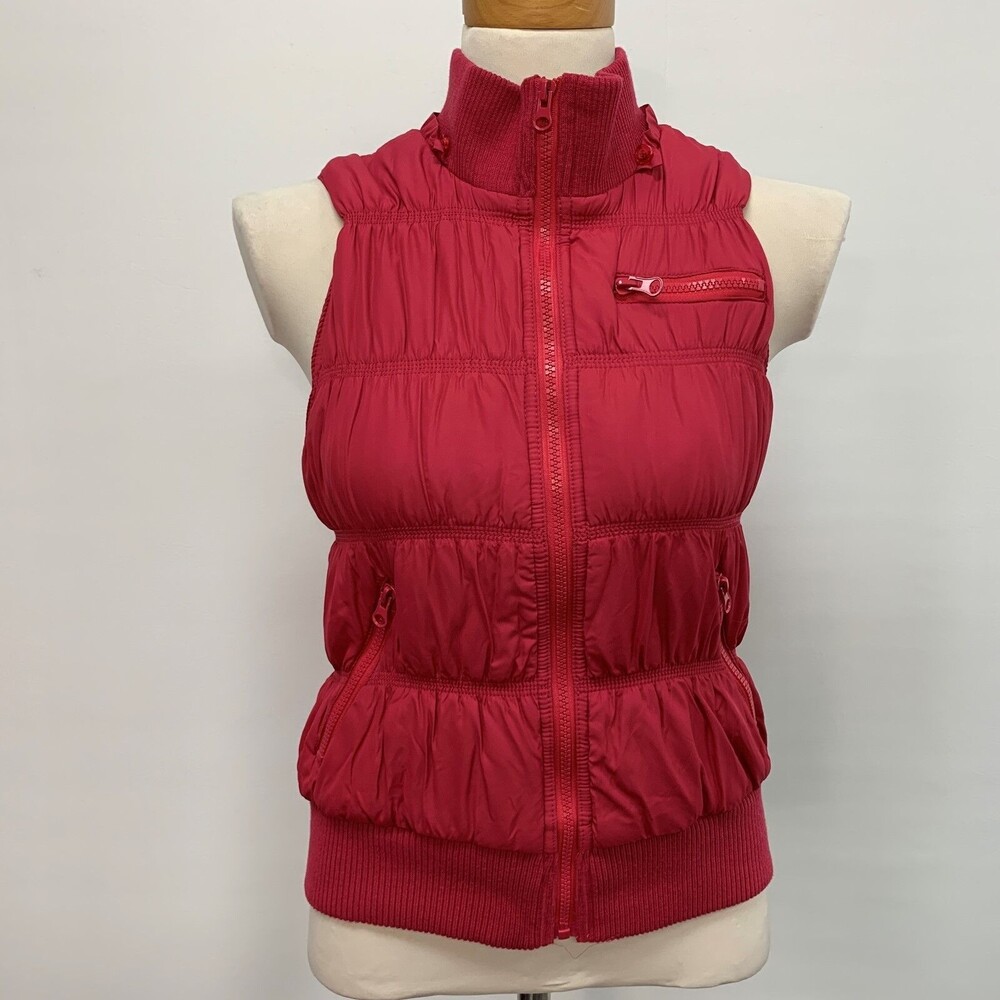 Ambition Juniors Vest Medium Pink Sleeveless‎ Full Front Zipper Zip